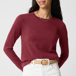 New J.Crew Cotton Wool Teddie Sweater Burgundy Small